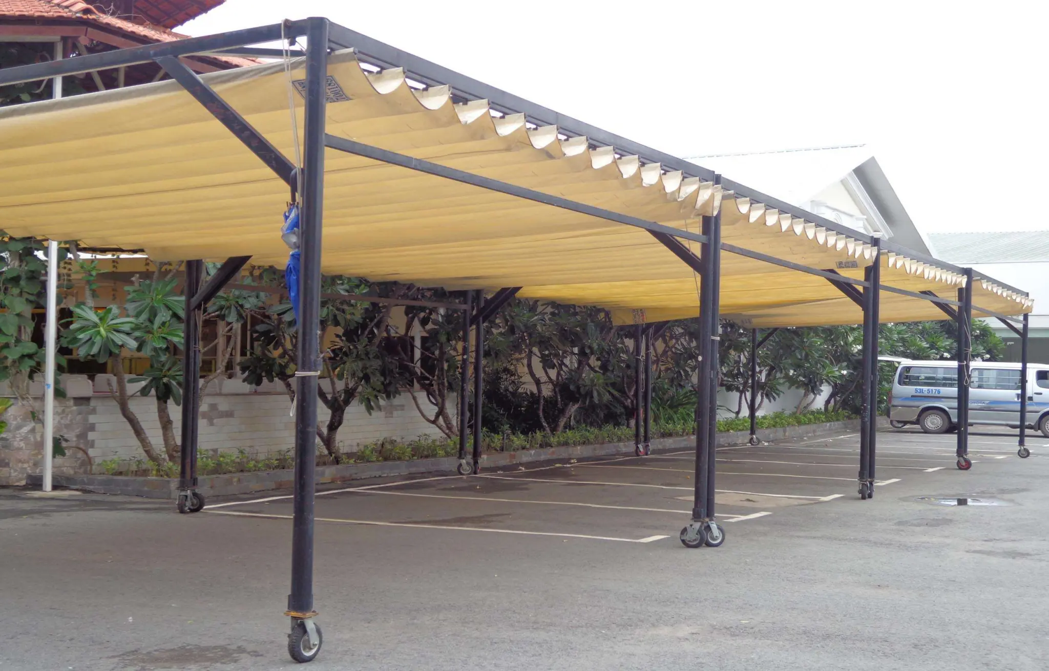 Mái hiên di động, mái che thông minh, mái che xếp lượn sóng