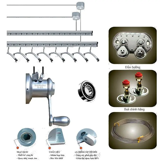 Giàn phơi quần áo Sankaku S03 Giàn phơi quần áo Sankaku S03